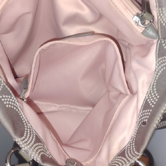 COACH Ashley Dotted Op Art Olive Green Gray Convertible Satchel Bag Shoulder Bag - Picture 7 of 12